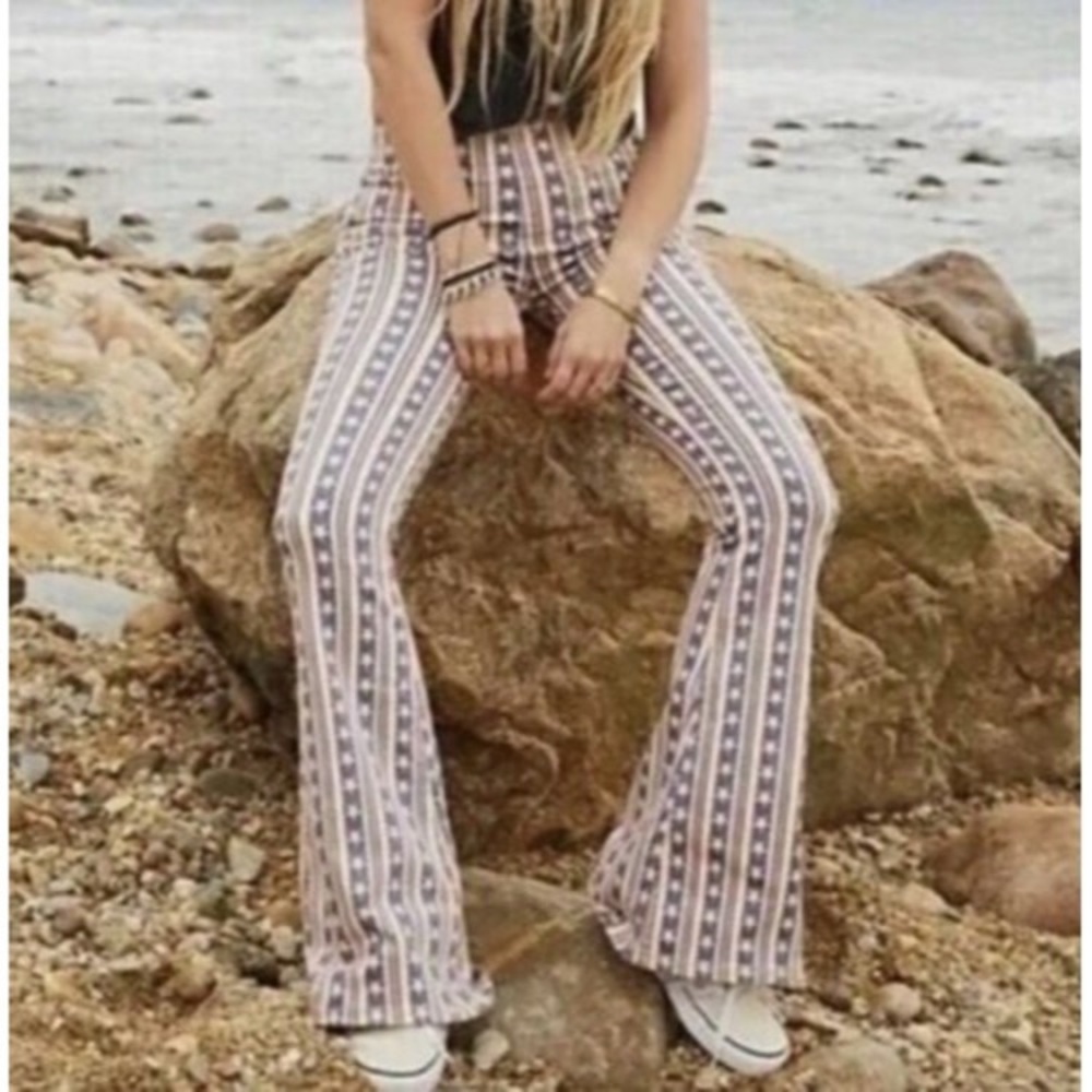 Brand NWOT Free People Penny pull on star and striped print wide leg, size 28